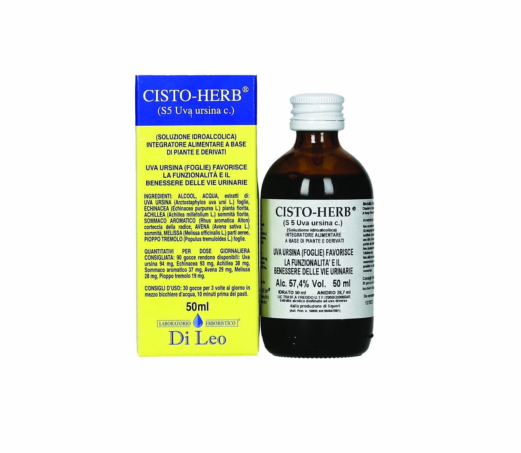 Cisto-Herb® (S5 Uva ursina c.) – 50ml Prodotti Erboristici LABORATORIO ERBORISTICO DI LEO   