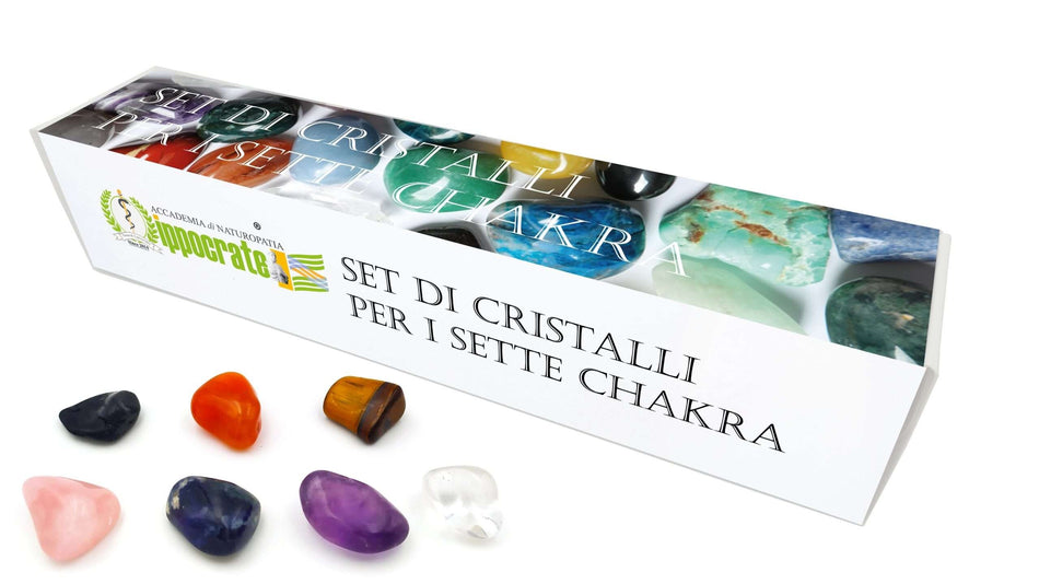 Set Cristalli 7 Chakra – pietre naturali burattate  ERBORISTERIA IPPOCRATE   