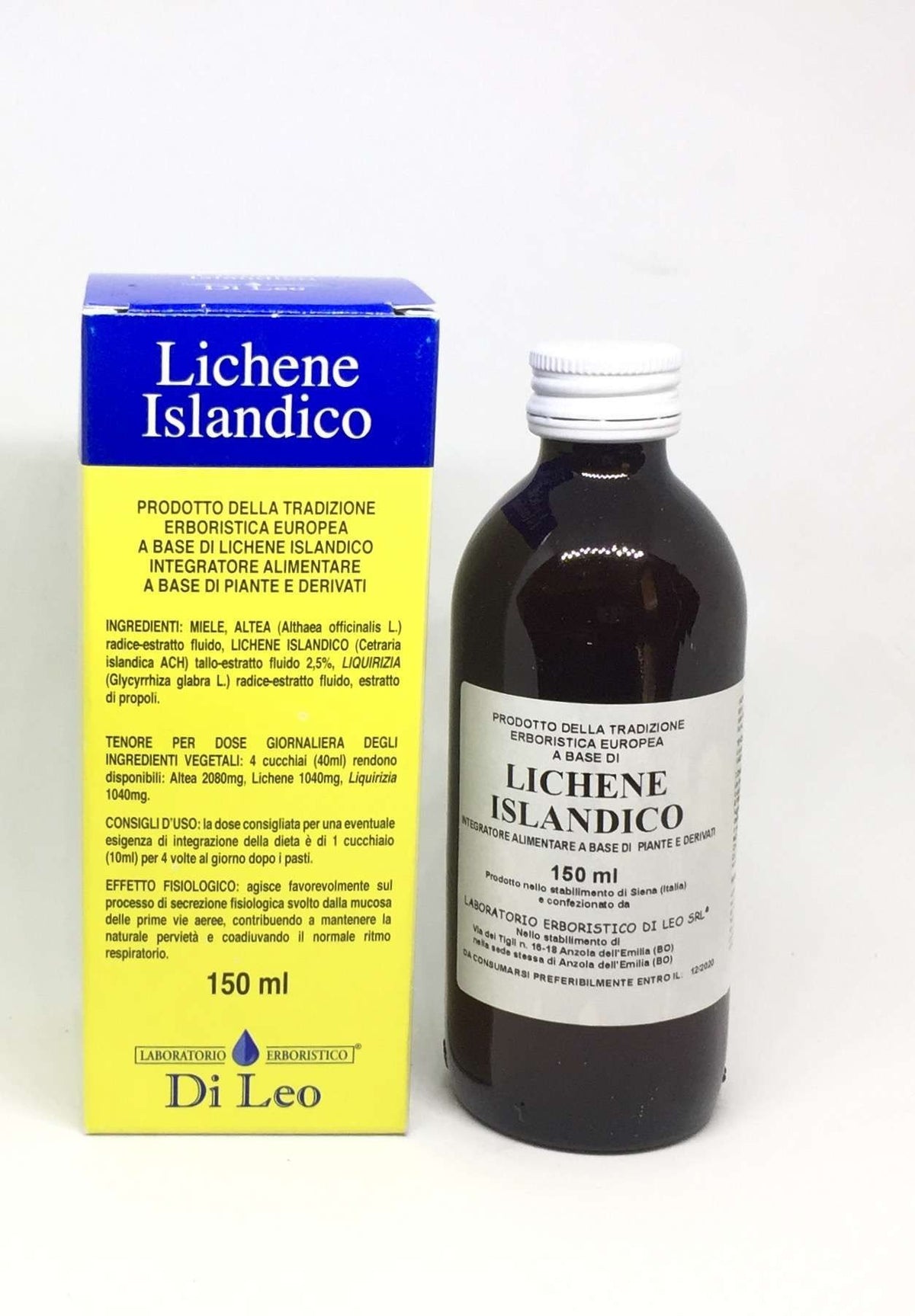 Lichene Islandico sciroppo 150ml  LABORATORIO ERBORISTICO DI LEO   